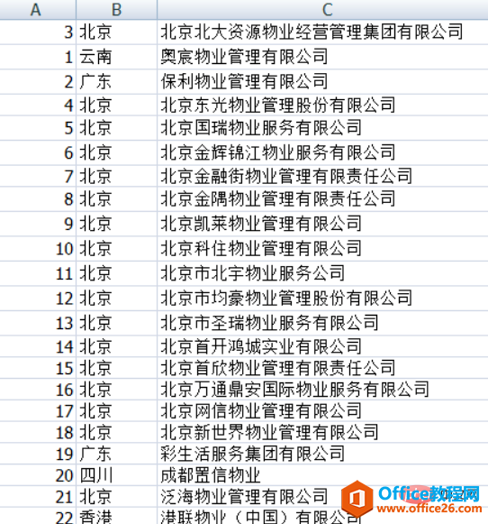 Excel怎么以某一列为准排序？”