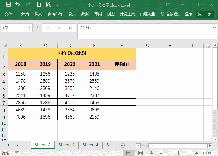 excel迷你图”