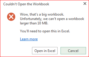 Office Web Apps 2013 如何修改Excel在线查看文件大小限制”