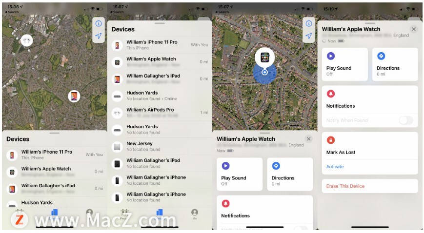 丢失或放错位置后如何找到 Apple Watch？”