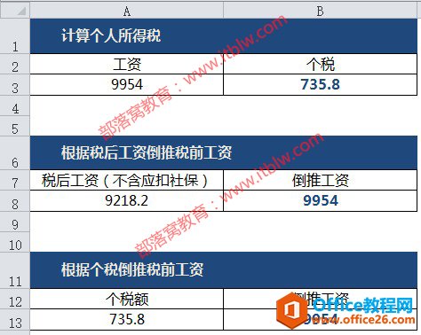 excel 个税计算公式写法，并讲解了 excel 个税公式函数剖析使用