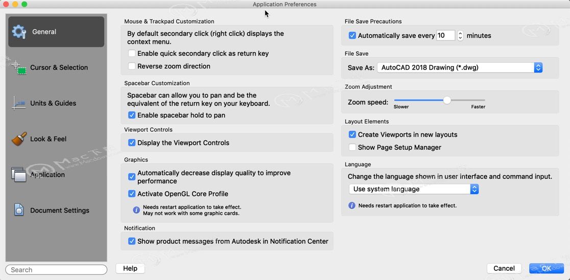 在AutoCAD LT 2019 for Mac中打开图形时发生冻结或崩溃的解决办法