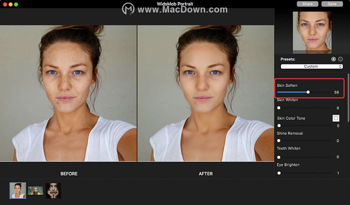 InstaBeauty Pro for Mac的作用 InstaBeauty Pro人像修饰的效果