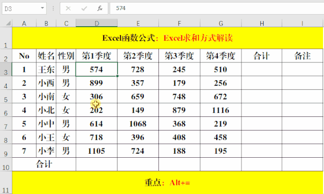 Excel求和的5种技巧,除了Sum之外,还有Subtotal、Aggregate等函数”