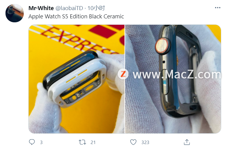 苹果 Apple Watch 黑色陶瓷外壳曝光，用于 Series 5 Edition”