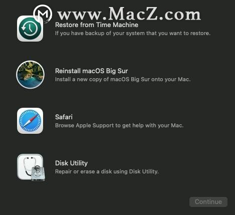 搭载Apple芯片的Mac如何使用macOS恢复？”
