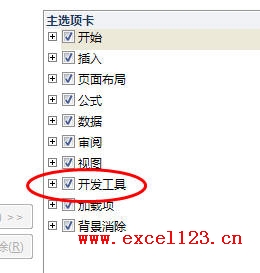 怎样在Excel2010中显示“开发工具”选项卡？”