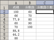 Excel中frequency分数段函数的使用介绍”